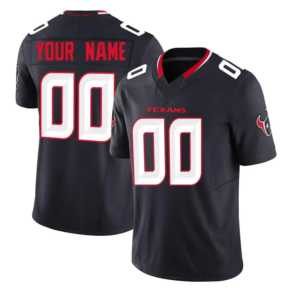 Custom H.Texans Navy Limited Alternate Vapor F.U.S.E. Home Game Any Name & Numbers Gdoa Stitched Jerseys