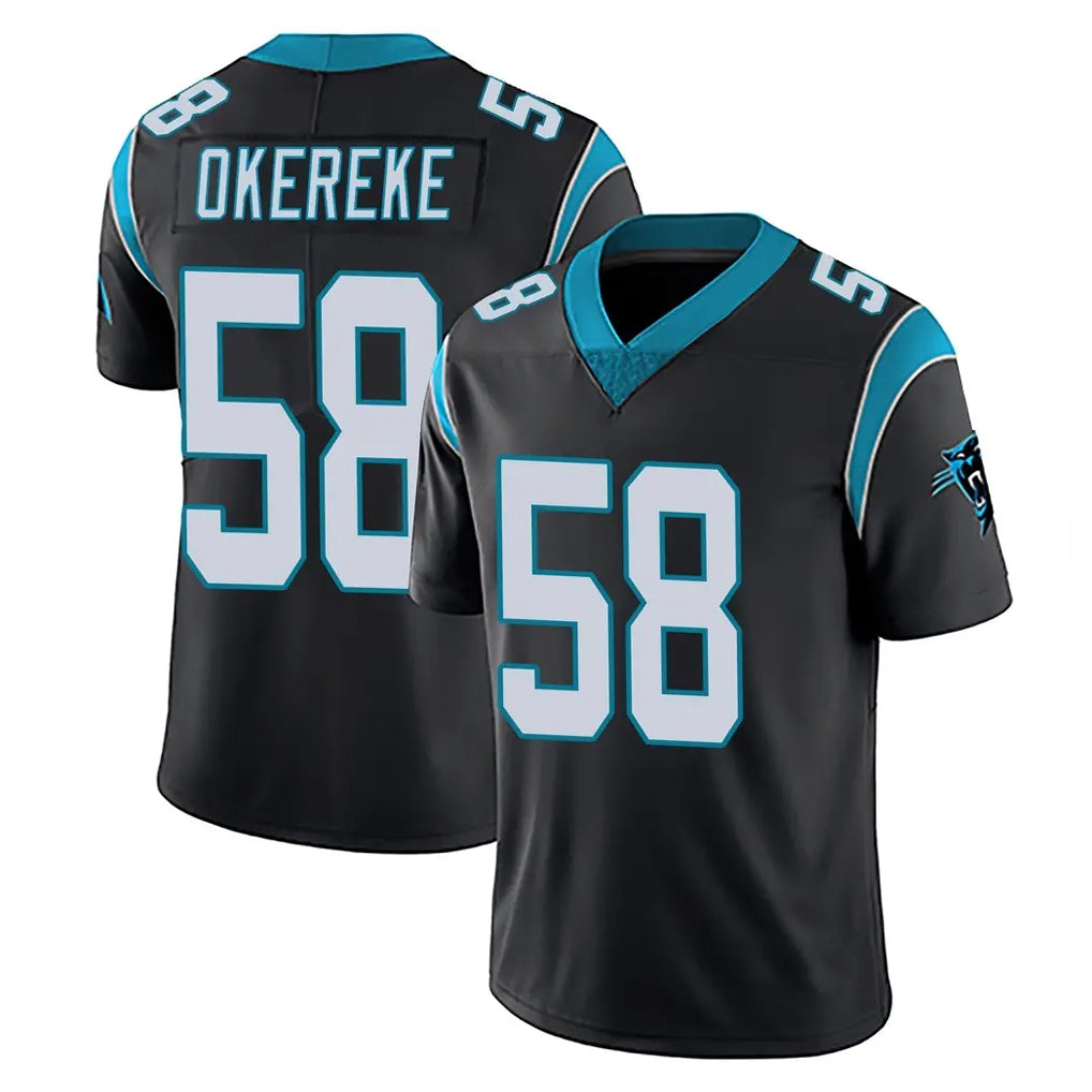 C.Panthers #58 Bobby Okereke Player Black Limited Home Game Gdoa Stitched Jerseys
