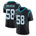 C.Panthers #58 Bobby Okereke Player Black Limited Home Game Gdoa Stitched Jerseys