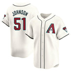 A.Diamondbacks #51 Randy Johnson Player Cream Limited Home Game Gdoa Stitched Jerseys