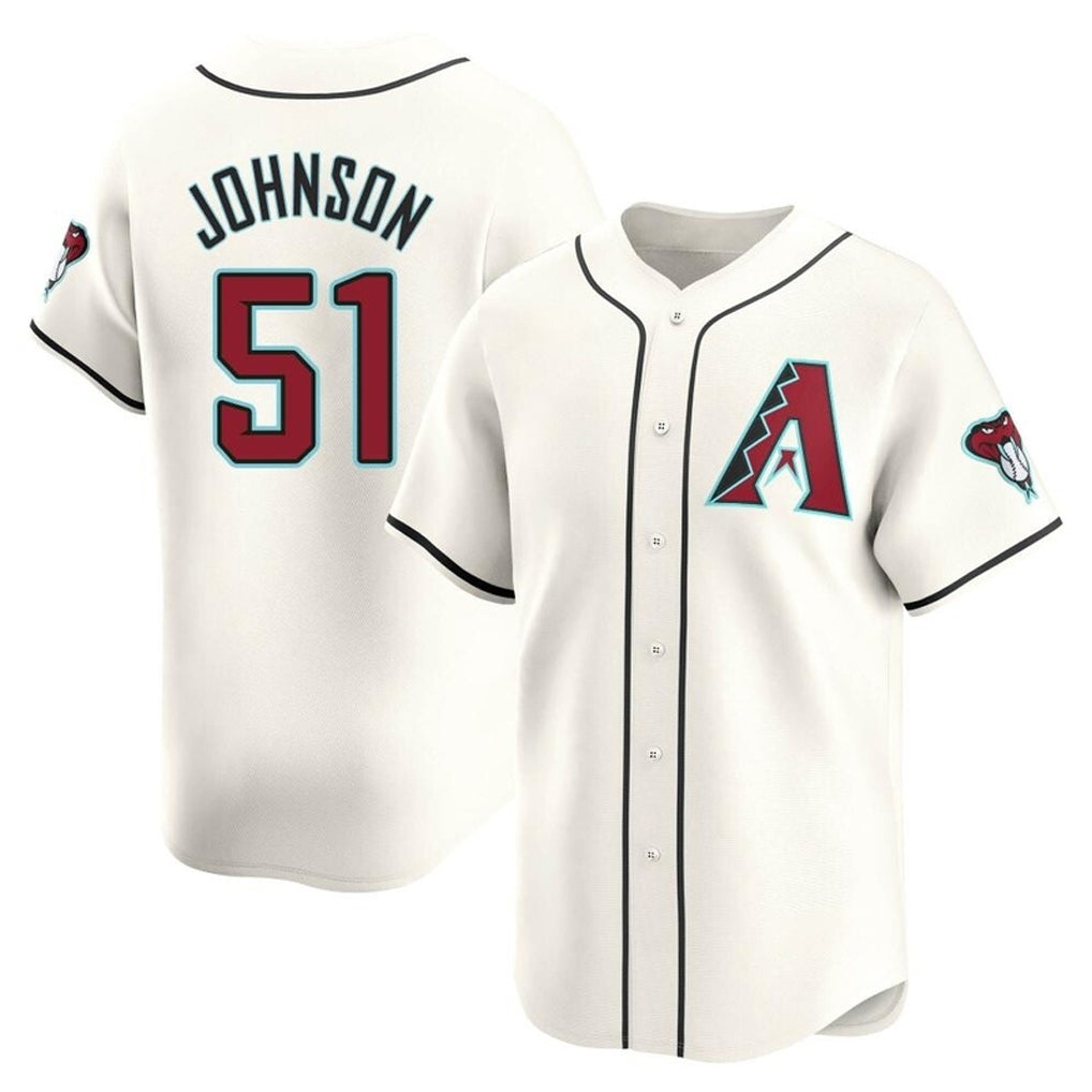 A.Diamondbacks #51 Randy Johnson Player Cream Limited Home Game Gdoa Stitched Jerseys