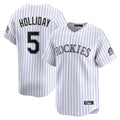 C.Rockies #5 Matt Holliday Player White Limited Home Gdoa Stitched Jerseys