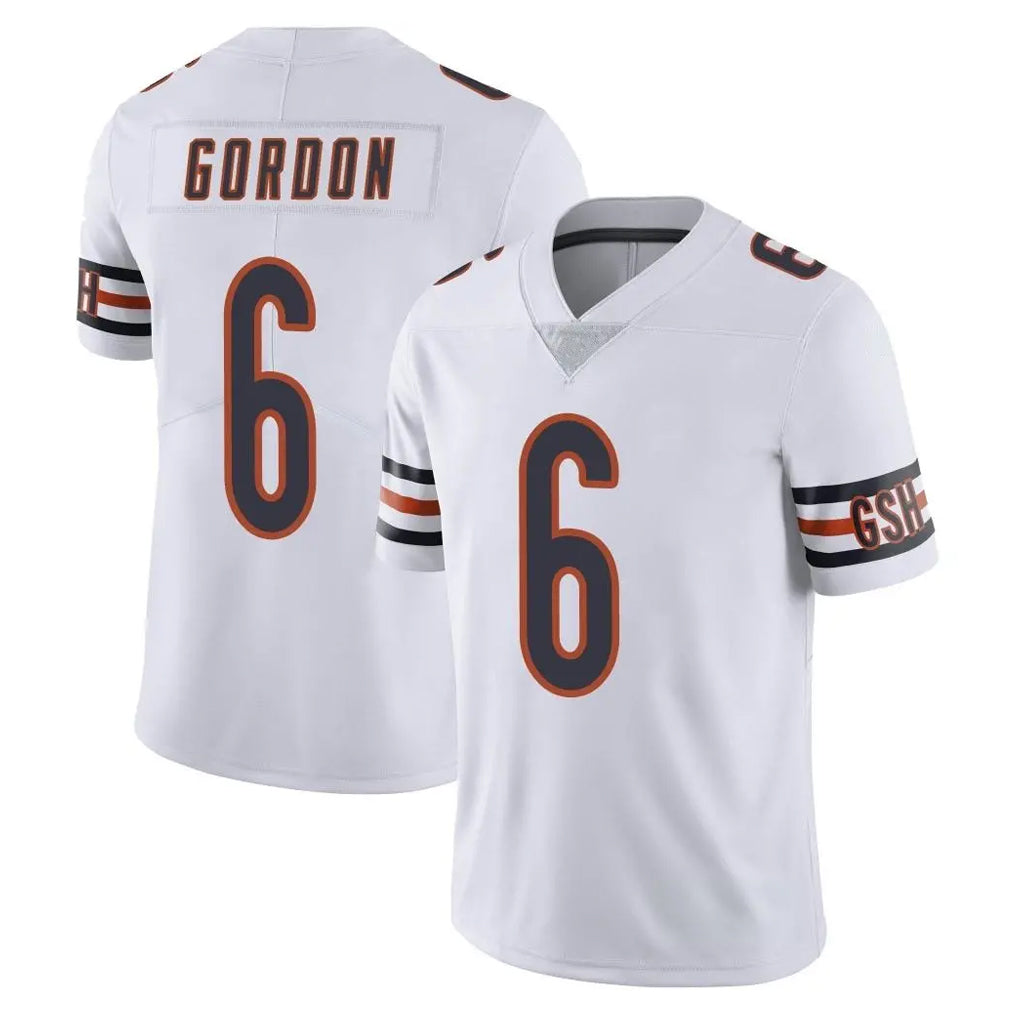 C.Bears #6 Kyler Gordon Player White Vapor Untouchable Limited Home Game Gdoa Stitched Jerseys