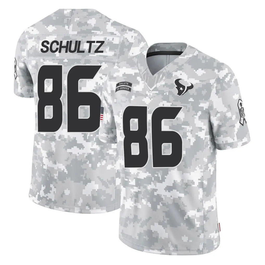 H.Texans #86 Dalton Schultz Player Arctic Camo Salute To Service Limited Game Gdoa Stitched Jerseys