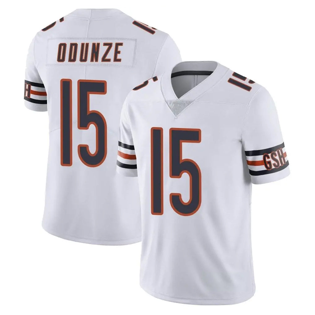 C.Bears #15 Rome Odunze Player White Vapor Untouchable Limited Home Game Gdoa Stitched Jerseys