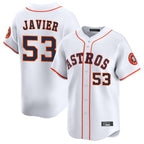 H.Astros #53 Cristian Javier Player White Home Limited Gdoa Stitched Jerseys