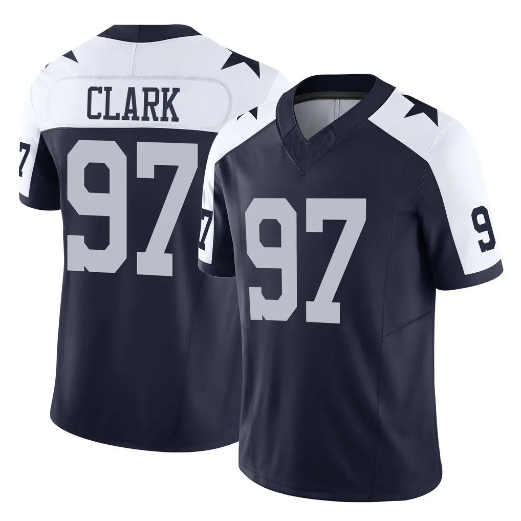D.Cowboys #97 Kenny Clark Player Navy-White Limited Alternate Vapor F.U.S.E. Home Game Gdoa Stitched Jerseys