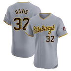 P.Pirates #32 Henry Davis Player Gray Road Home Limited Elite Fdoa Stitched Jerseys