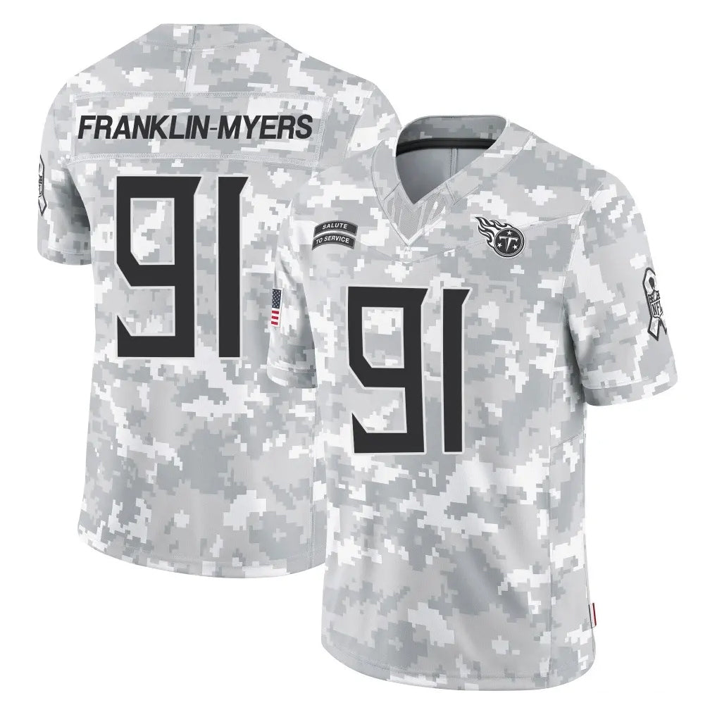 T.Titans #91 John Franklin-Myers Player Arctic Camo Limited Salute to Service Home Game Gdoa Stitched Jerseys