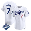 LA.Dodgers #7 Blake Snell Player White Game Limited World Series Meet Home Fdoa Stitched Jerseys
