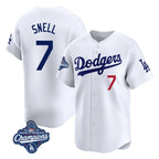 LA.Dodgers #7 Blake Snell Player White Game Limited World Series Meet Home Fdoa Stitched Jerseys