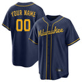 Custom M.Brewers Navy Home Game Any Name & Number Gdoa Stitched Jerseys
