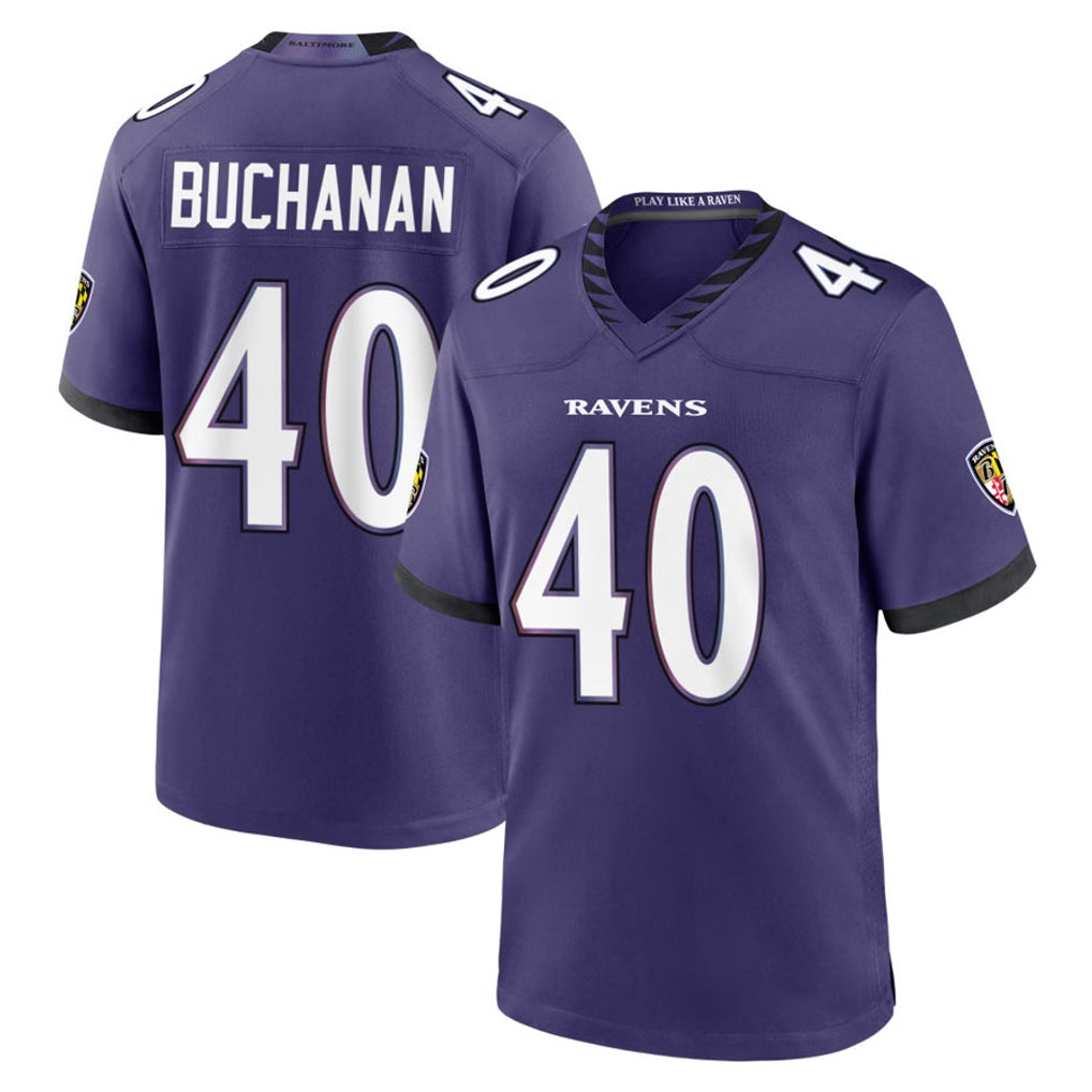 B.Ravens #40 Teddye Buchanan Player Purple Limited Home Game Gdoa Stitched Jerseys