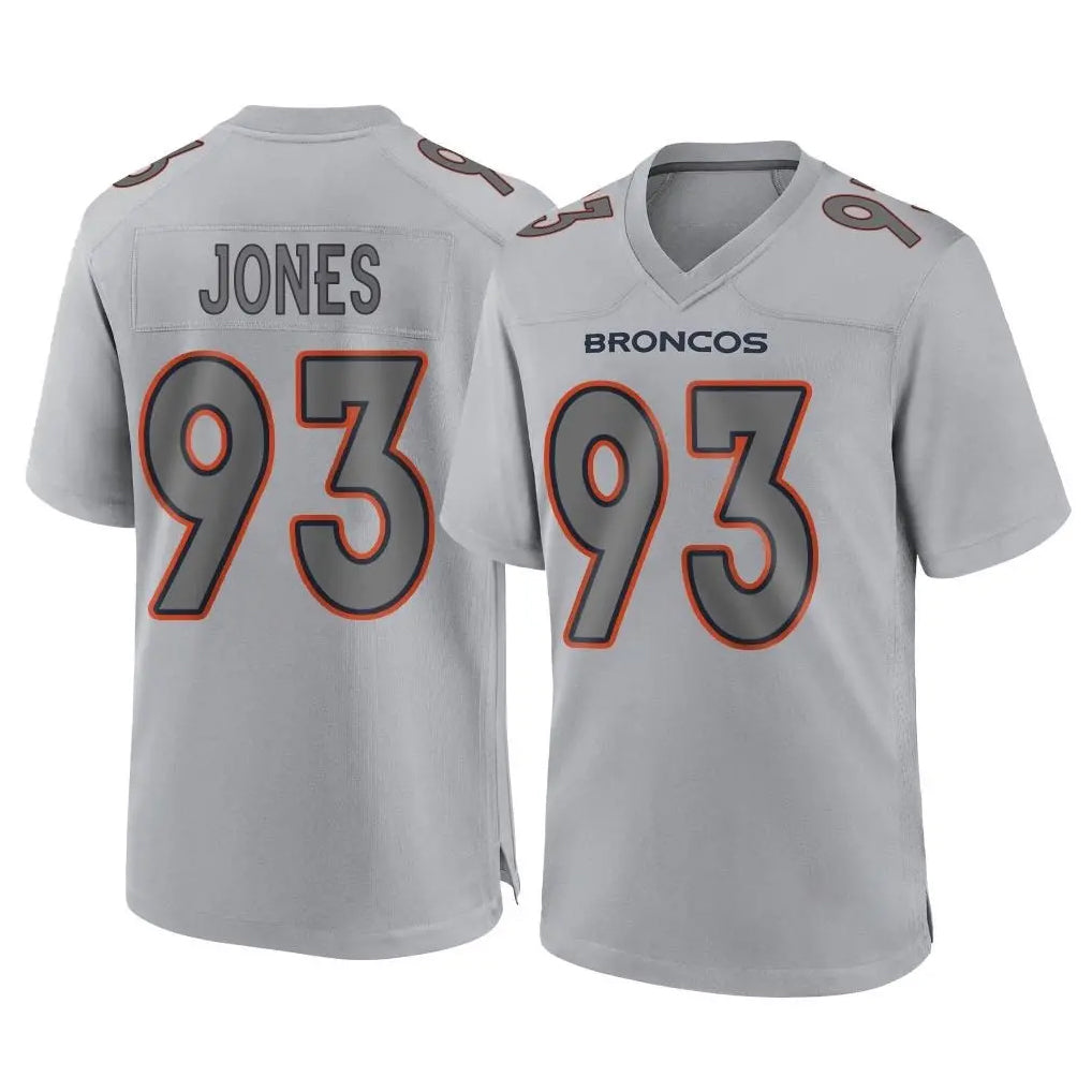 D.Broncos #93 D.J. Jones Player Gray Atmosphere Fashion Limited Game Gdoa Stitched Jerseys