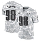 P.Eagles #98 Jalen Carter Player Arctic Camo Salute to Service Limited Game Gdoa Stitched Jerseys