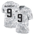 M.Vikings #9 J.J. McCarthy Player Arctic Camo Salute To Service Limited Game Gdoa Stitched Jerseys
