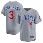C.Cubs #3 Alex Bregman Player Gray Road Limited Home Gdoa Stitched Jerseys