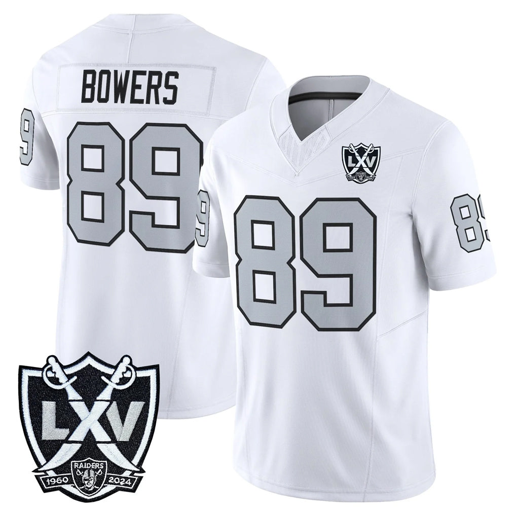 LV.Raiders #89 Brock Bowers Player White 2026 Vapor Limited Home Game Gdoa Stitched Jerseys