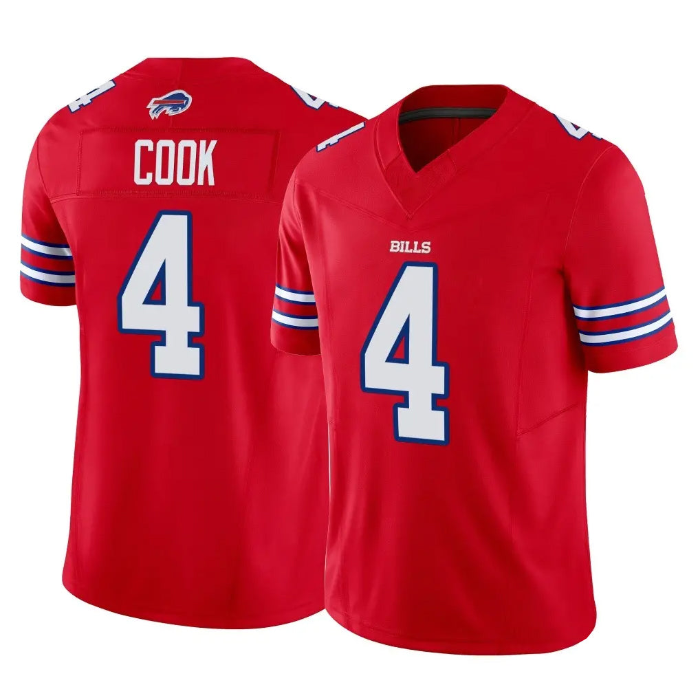 B.Bills #4 James Cook III Player Red Vapor F.U.S.E. Jersey Limited Home Game Gdoa Stitched Jerseys