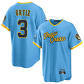 M.Brewers #3 Joey Ortiz Player Light Blue City Connect Home Game Fdoa Stitched Jerseys