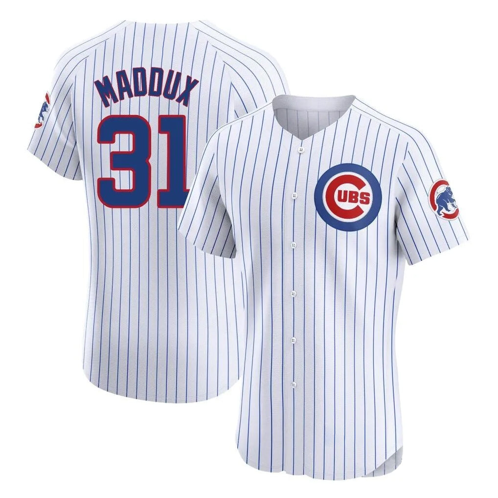 C.Cubs #31 Greg Maddux Player White Limited Elite Home Game Gdoa Stitched Jerseys