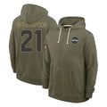 S.Seahawks #21 Devon Witherspoon Player Olive Salute to Service Pullover Hoodies Limited Gdoa Stitched Jerseys
