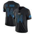 D.Lions #14 Amon-Ra St. Brown Player Black Impact Limited Home Game Gdoa Stitched Jerseys
