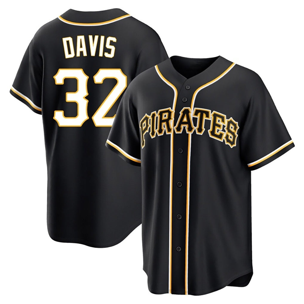 P.Pirates #32 Henry Davis Player Black Fashion Out Home Game Fdoa Stitched Jerseys