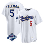 LA.Dodgers #5 Freddie Freeman Player Gold White World Series Meet 2026 Collection Stadium Limited Fdoa Stitched Jerseys
