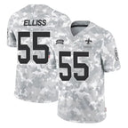 NO.Saints #55 Kaden Elliss Player Arctic Camo Salute To Service Limited Game Gdoa Stitched Jerseys