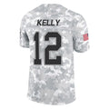 B.Bills #12 Jim Kelly Player Arctic Camo Salute to Service Limited Gdoa Stitched Jerseys