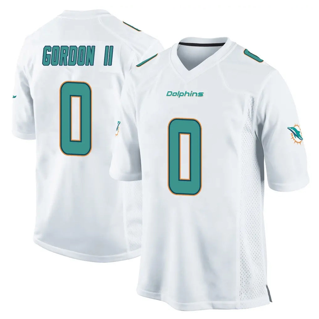 M.Dolphins #0 Ollie Gordon II Player White Home Game Gdoa Stitched Jerseys
