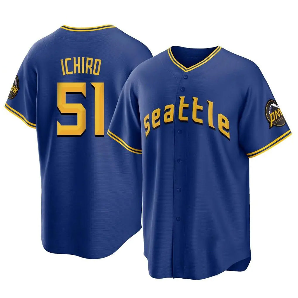 S.Mariners #51 Ichiro Suzuki Player Royal City Connect Home Game Fdoa Stitched Jerseys