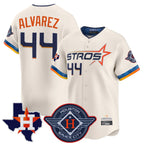 H.Astros #44 Yordan Alvarez Player Cream City Connect Texas Patch Vapor Premier Limited Home Gdoa Stitched Jerseys