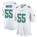 M.Dolphins #55 Aaron Brewer Player White Home Game Gdoa Stitched Jerseys