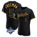 LA.Dodgers #5 Freddie Freeman Player Black World Series Meet Snake Skin City Limited Elite Home Fdoa Stitched Jerseys