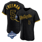 LA.Dodgers #5 Freddie Freeman Player Black World Series Meet Snake Skin City Limited Elite Home Fdoa Stitched Jerseys