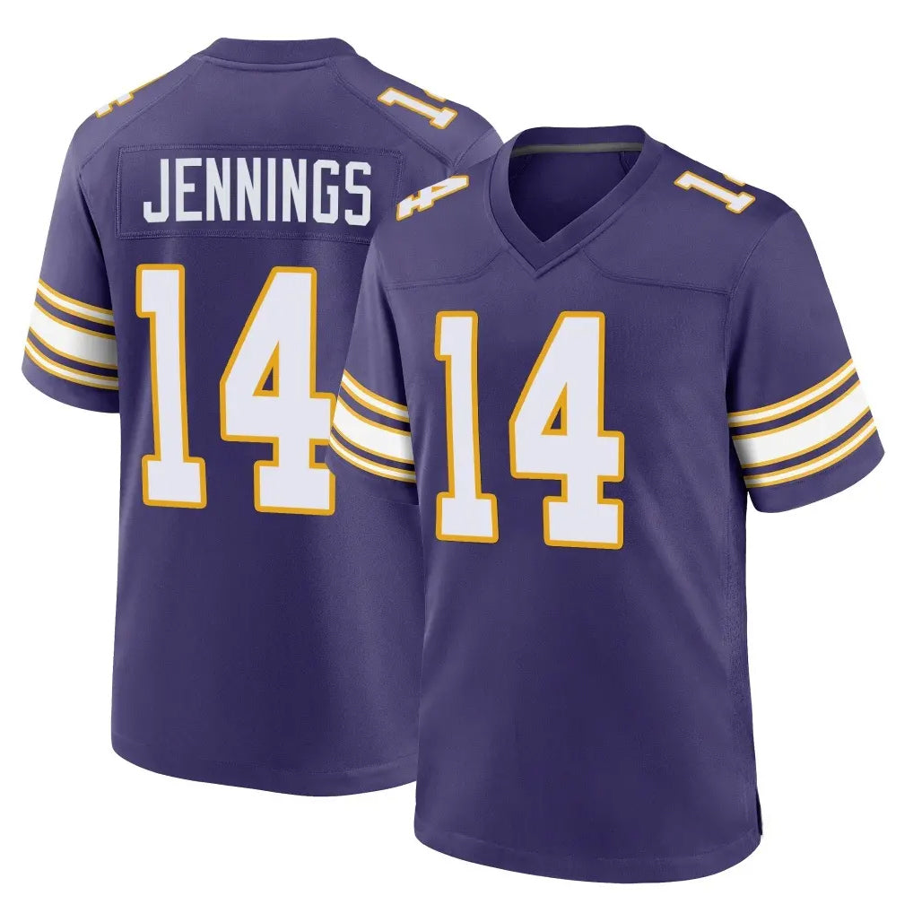 M.Vikings #14 Jauan Jennings Player Purple Classic Home Game Gdoa Stitched Jerseys