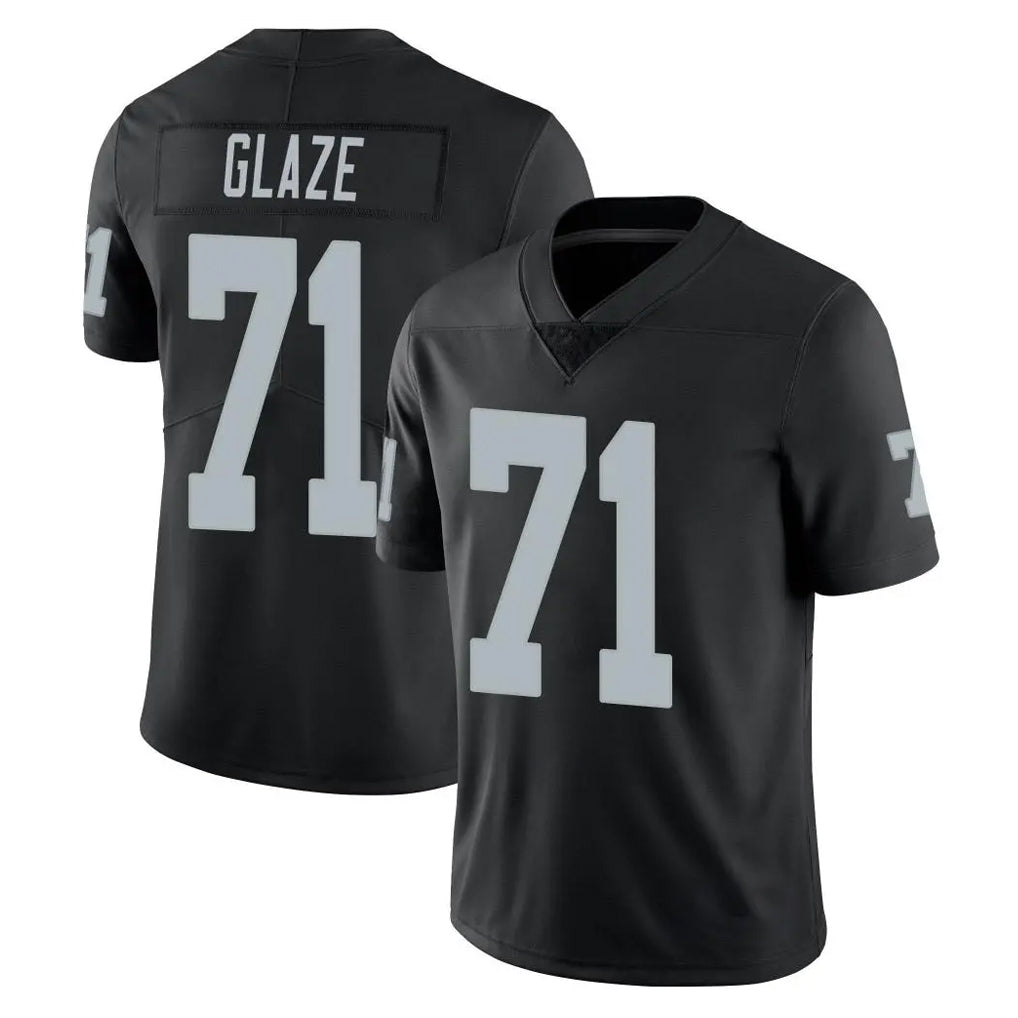LV.Raiders #71 DJ Glaze Player Black Limited Vapor Untouchable Home Game Gdoa Stitched Jerseys