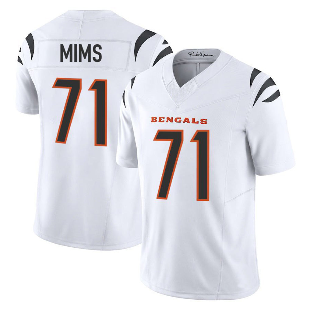 C.Bengals #71 Amarius Mims Player White Vapor F.U.S.E. Limited Home Game Gdoa Stitched Jerseys