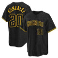 A.Diamondbacks #20 Luis Gonzalez Player Black Snake Skin City Home Game Gdoa Stitched Jerseys