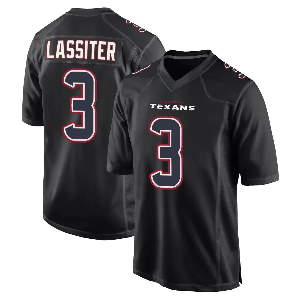 H.Texans #3 Kamari Lassiter Player Black Fashion Home Game Gdoa Stitched Jerseys