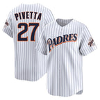 S.Diego Padres #27 Nick Pivetta Player White Cooperstown Collection Limited Home Fdoa Stitched Jerseys