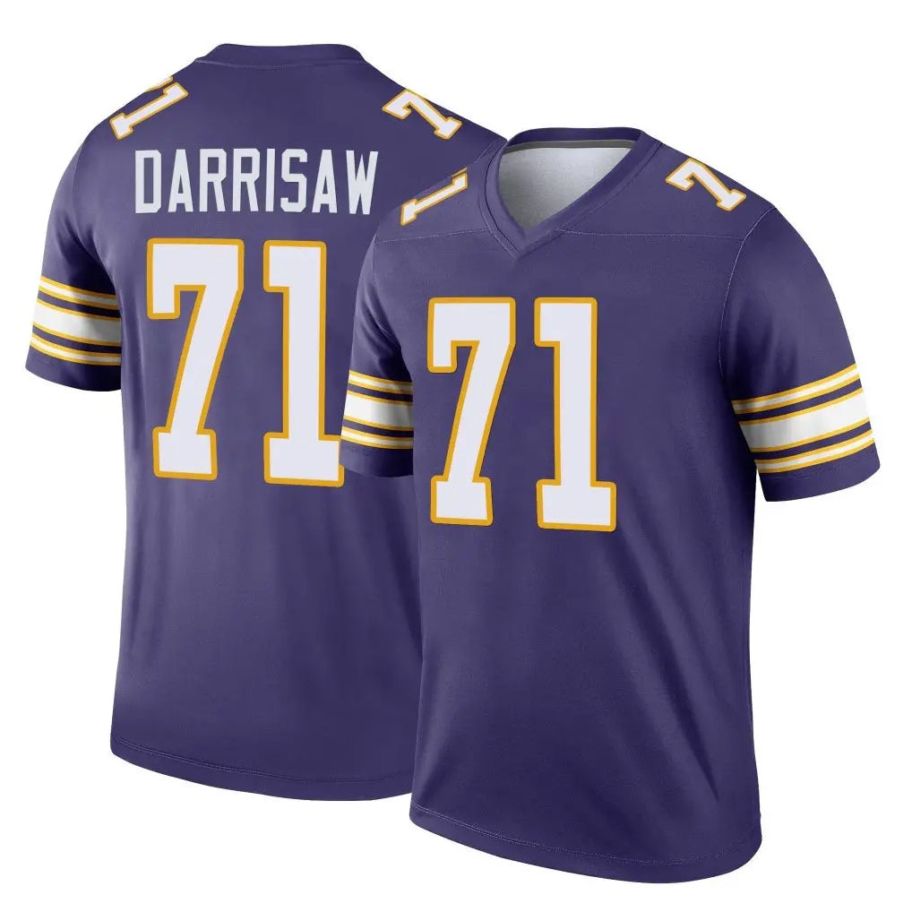 M.Vikings #71 Christian Darrisaw Player Purple Limited Classic Home Game Gdoa Stitched Jerseys