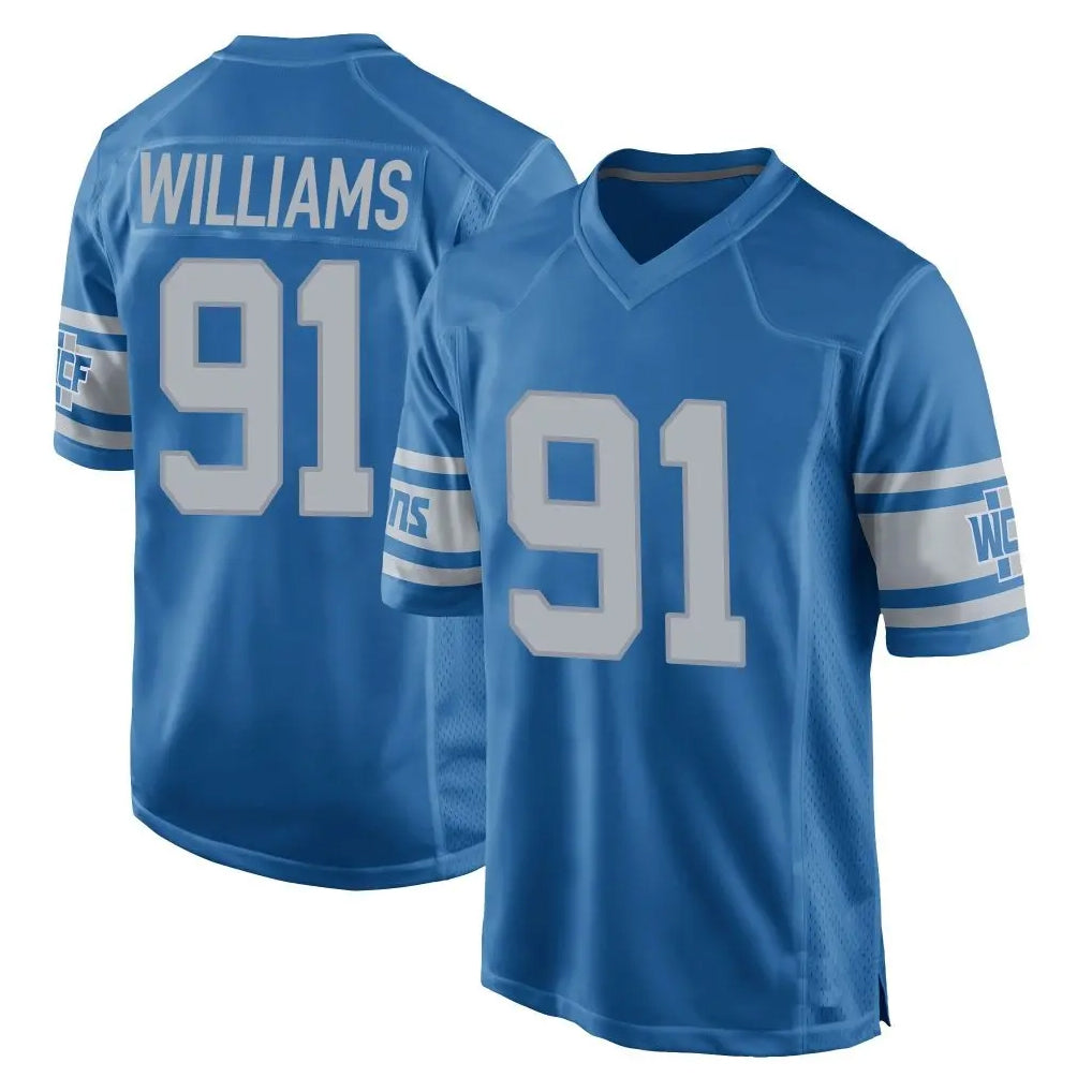 D.Lions #91 Tyleik Williams Player Blue Vapor Untouchable Throwback Game Gdoa Stitched Jerseys