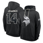 MN.Vikings #14 Jauan Jennings Player 2026 Black Logo Pullover Hoodies Limited Game Gdoa Stitched Jerseys
