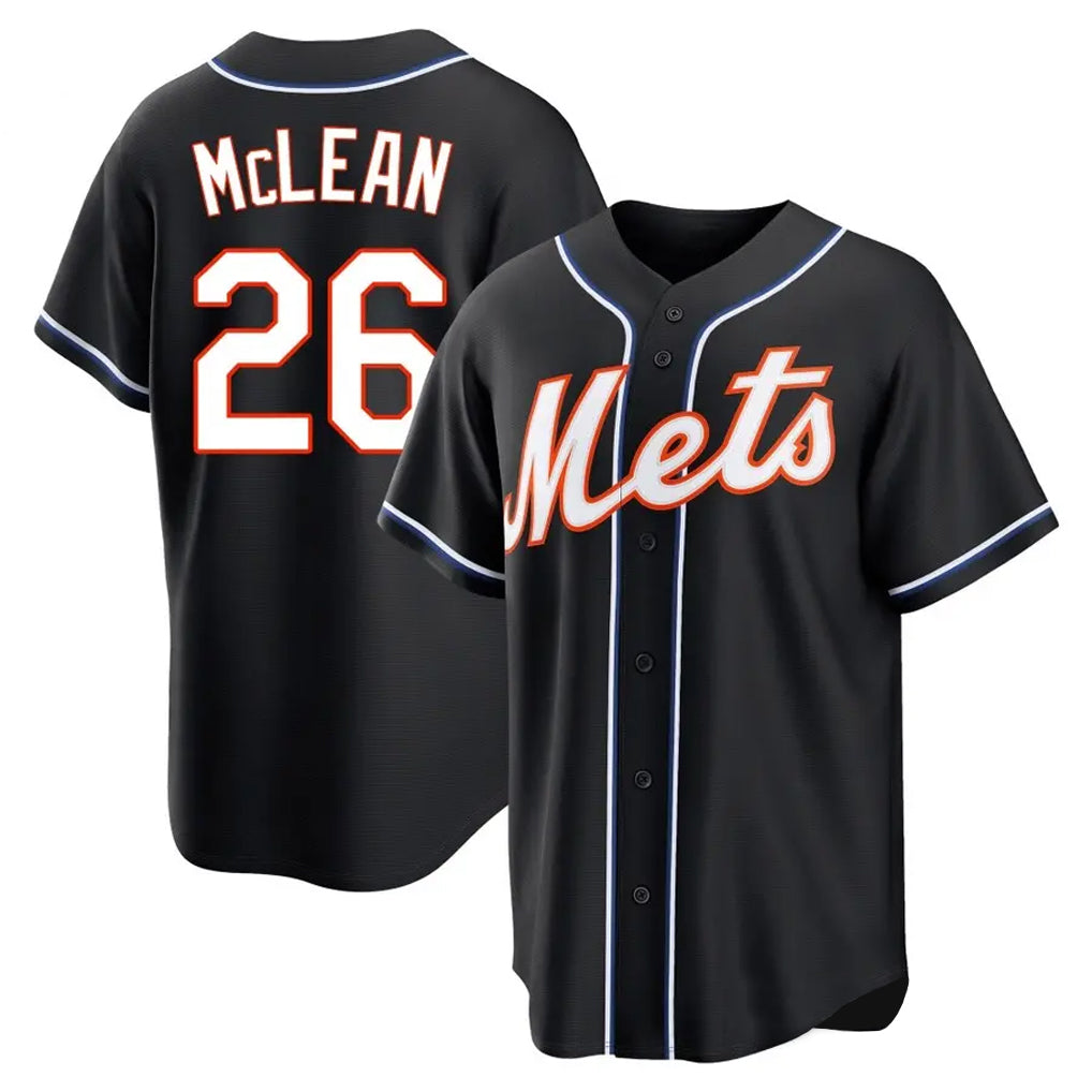 NY.Mets #26 Nolan McLean Player Black Fashion Out Game Fdoa Stitched Jerseys