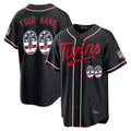 Custom M.Twins Black Fashion Out USA 250 Fourth of July Limited Home Game Any Name & Number Gdoa Stitched Jerseys