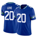 S.Seahawks #20 Julian Love Player Royal Limited Throwback Vapor F.U.S.E. Home Game Gdoa Stitched Jerseys