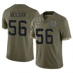 IN.Colts #56 Quenton Nelson Player Olive Salute To Service Limited Gdoa Stitched Jerseys